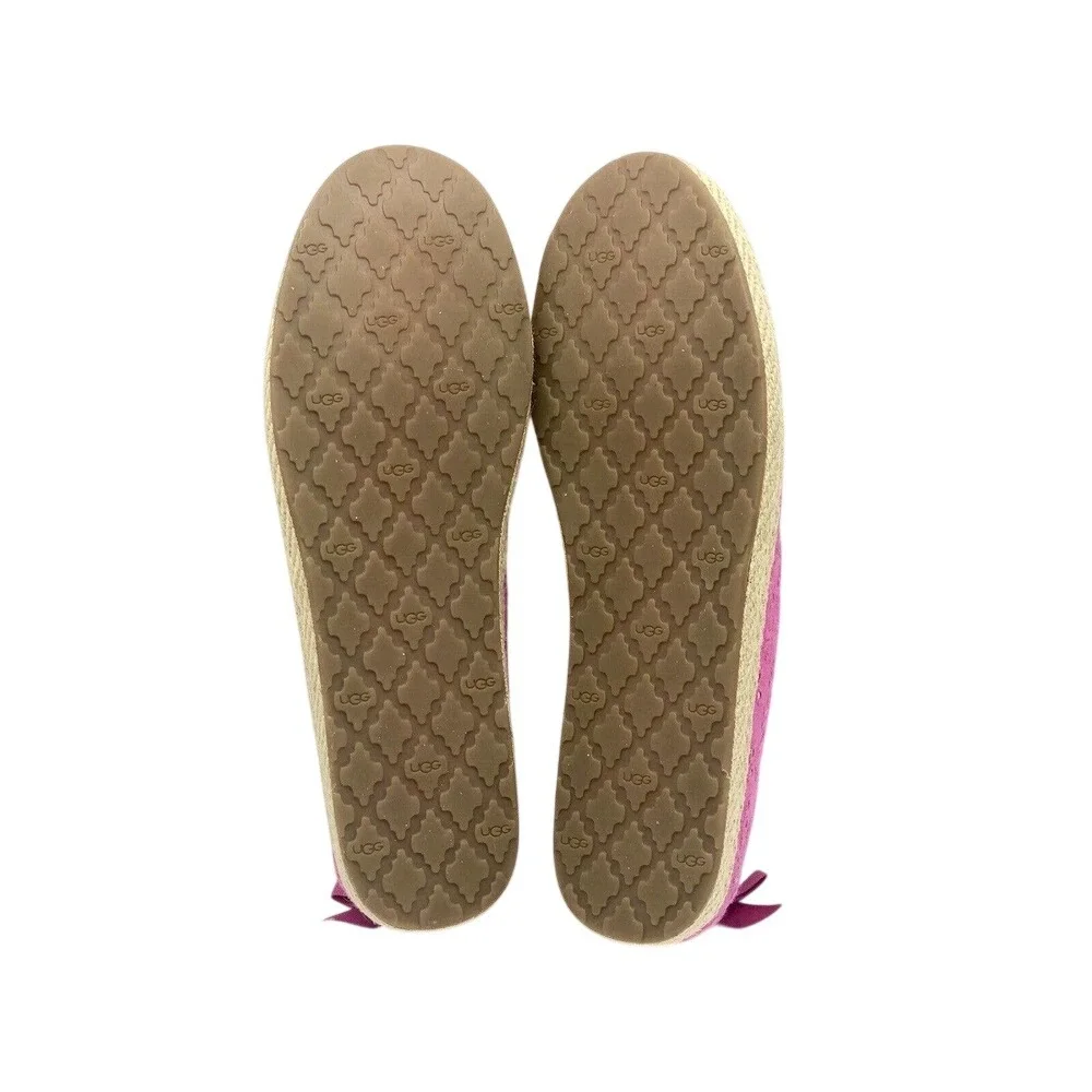 UGG Australia Pink Eyelet‎ Espadrille Flats Bow Back 1004022K Womens 6